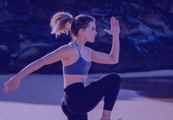 Woman exercising with the help of an online personal trainer in Clarksville, TN.